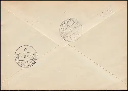 Lettre de Messe de Wermsdorf Phiatelia'81 Francfort/Main Eil-R-Lettre OSCHATZ 10.11.1981