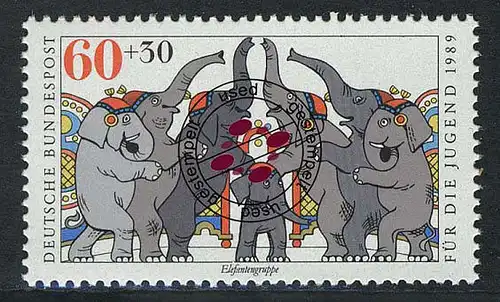 1411 Zirkus 60+30 Pf Elefanten O