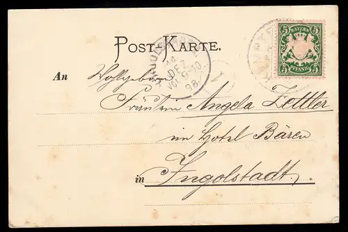 Lyrik-AK leere Geldbörse - Gedicht Frauengunst, blauer Dunst, KEMPTEN 1898