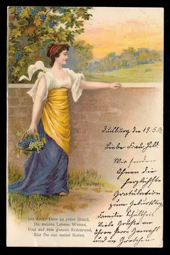 Filles AK poésie avec des raisins dans le panier Poème Désir, DUISBURG 19.5.08