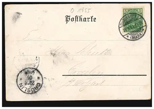 Lyrik-AK Die Rast passendes Gedicht Hochlandstrunk, BAZENHEID 7.3.1904