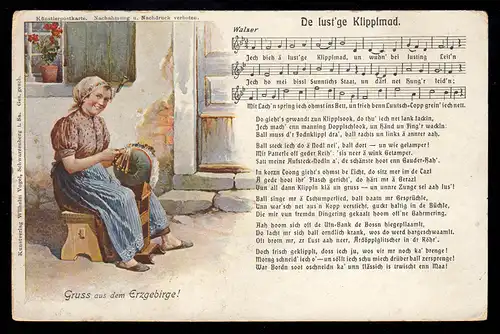 Salutation de poésie de la montagne des Mines ! Chantez avec les notes De lust'ge Klipblmad, JÖHSTADT