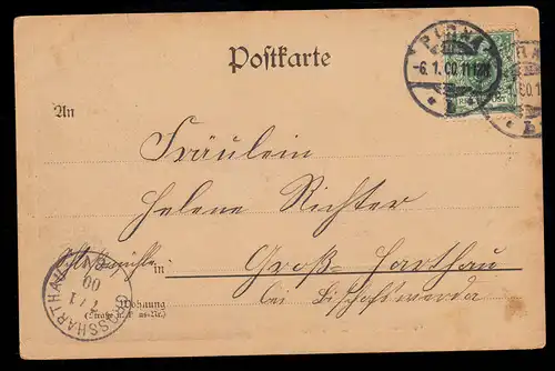 Lyrik-AK Landschaft - Perlen Deutscher Poesie Gedicht Mondglanz, PIRNA 6.1.1900