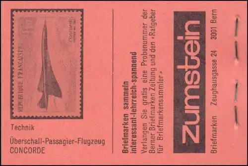 Schweiz Markenheftchen 72a/i, Volksbräuche 1979 Deckelvariante i, **