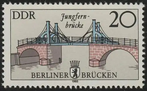 2973 II Historische Brücken in Berlin 20 Pf, Offsetdruck Odr., postfrisch **