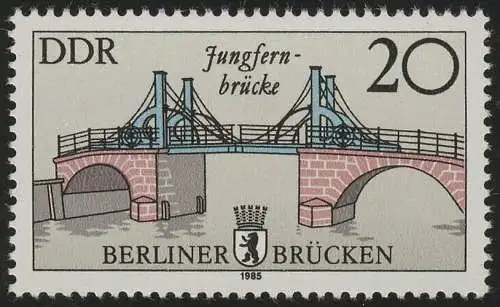 2973 I Ponts historiques à Berlin 20 Pf, grille-pression RaTdr., **