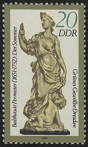 2906 II Kunstwerke 20 Pf 1984 Der Sommer, Offsetdruck Odr., **