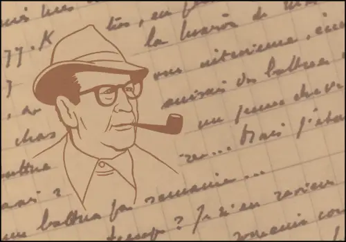 Suisse 1535 Georges Simenon 1994, carte de voeux PTT pour la fin de l'année