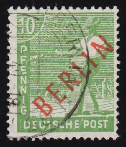 24 Rotaufdruck 10 Pf, gestempelt O