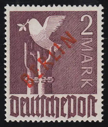 34 Rotaufdruck 2 Mark, ** geprüft