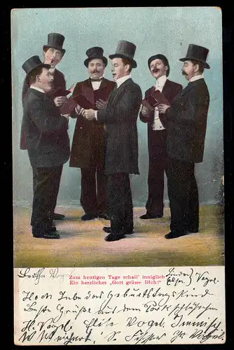 Lyrique AK Hommes Choeur - Dieu te salue, RIESA 18.7.1904 bach BORSDORF 19.7.04