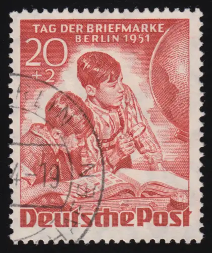 81 Tag der Briefmarke 1951, 20+2 Pf O gestempelt