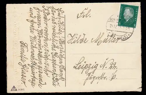 AK Noël: Les filles nourrissent le Rehbock, le BAD SCHMIEDBERG / HALLE 24.12.1929