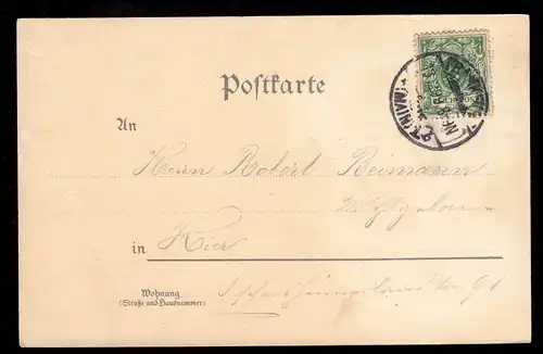 AK Noël: Petite fille avec petit arbre de Noël, FRANKFURT/MAIN 1899