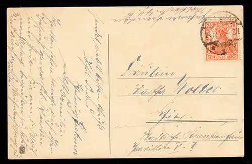 AK Noël: Belle cloche au sapin, LANDAU 24.12.1918