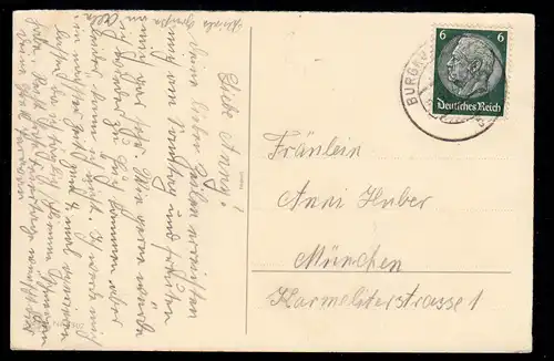 AK Noël: Père Noël à la porte Ange sonne la cloche BURGKARTADT 1941