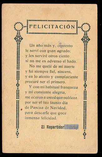 Espagne AK Le facteur de Noël et de Pâques scène de crèche, inutilisé