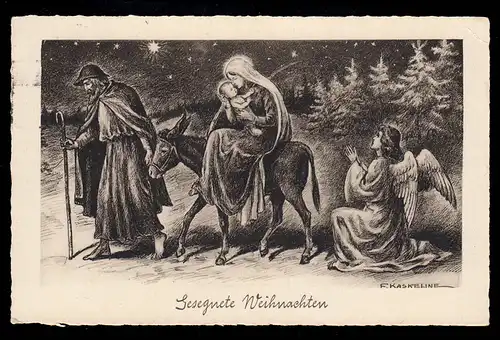 AK Noël: randonnée à Nazareth avec des anges, WUPPERTAL-ELBERFELD 23.12.31