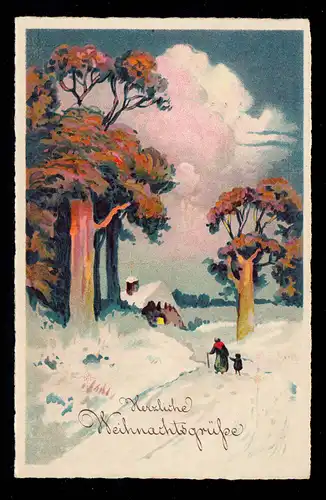 AK Noël: Paysage hivernal Chêne femme avec enfant ALTENA (WESTF.) 24.12.1938
