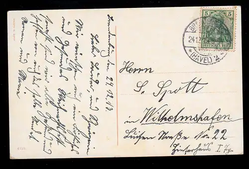 AK Noël: bonheur familial au printemps de Noël BRANDENBURG/HAVEL 24.12.1913