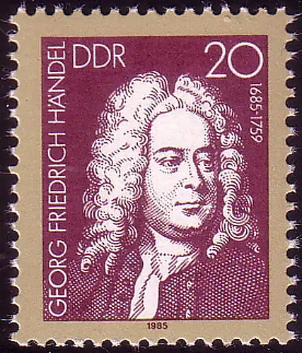 2932 Georg Friedrich Haendel 20 Pf de bloc **