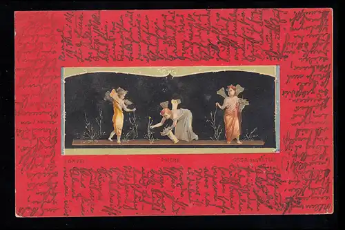 Künstler-AK Pompeji Pompei Casa Vettii: Psiche - Engel beim Kräutersammeln, 1904