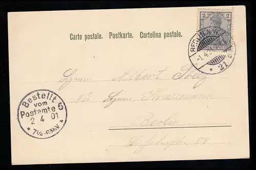 AK Artiste E. Döcker: Grand-mère avec petite-fille au cimetière, BERLIN 21 - 1.4.1901