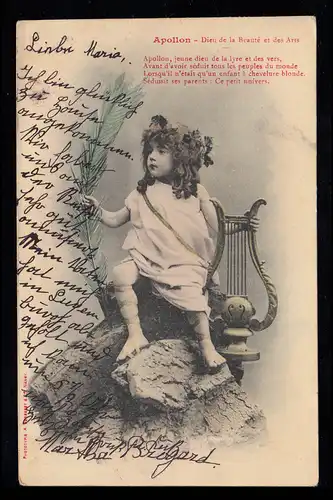 AK-Kerst-Photo: Apollon - enfant avec Kithara et rameau de palmiers, Mörchingen 30.7.05
