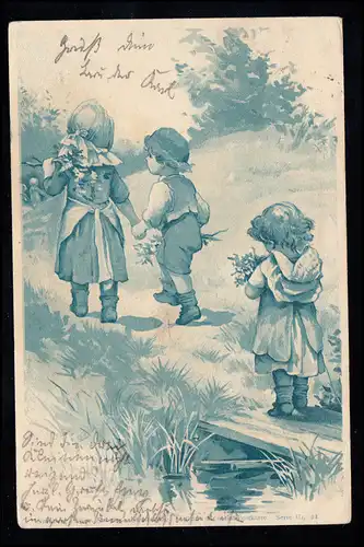 Künstler-AK Theo Ströfer's Kunstverlag: Kinder Das verlassene Mädchen, 28.9.1900