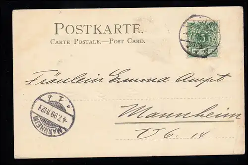 Artiste AK peinture: Paysage avec arc-en-ciel et lever du soleil, JENA 4.7.1899