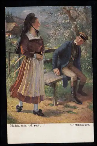 AK Georg Mühlberg: Les filles, le cul, la queue, l'arrière ! - Une place sur le banc