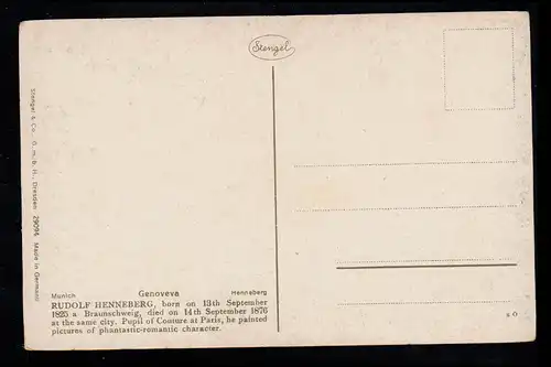 AK Artiste Rudolf Henneberg: femme avec cerf dans la forêt, carte Stengel, inutilisé