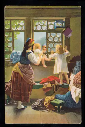 AK Artiste Eduard Meyerheim: Bonjour, cher père, Édition Stengel