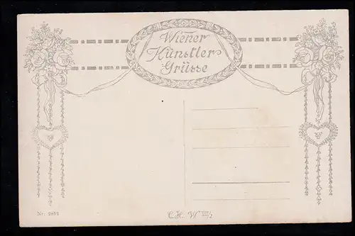 Artiste-AK Franz Wiesenthal: Femme avec deux enfants dans le jardin