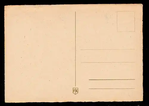 Caricature-AK Herta lutte aquatique: nain avec écureuil à la collecte des châtaignes