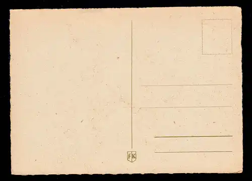 Caricature-AK Herta lutte de l'eau: lézard nain grenouille en pêche, inutilisé