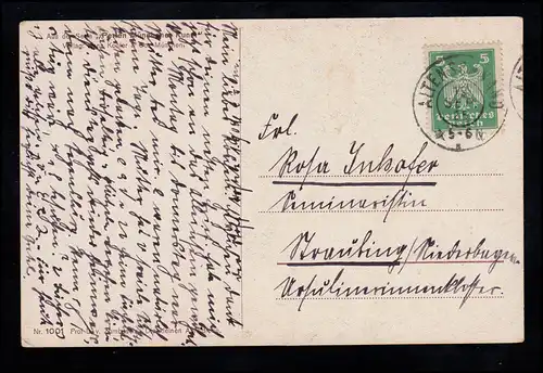 Künstler-AK L. Zumbusch: Die kleinen Apfeldiebe, ALTENSCHWAND 19.9.1925