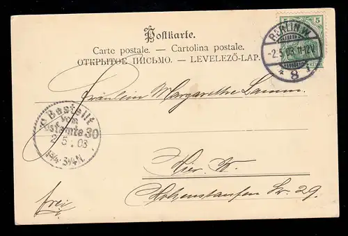 Künstler-AK Sport-Postkarte O. Walter: Kutschenfahrten, BERLIN 8i 2.5.1903 