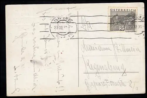 AK Artiste M Poosch: promenade Mère et fille avec croix de chemin VIENNE 28.12.30