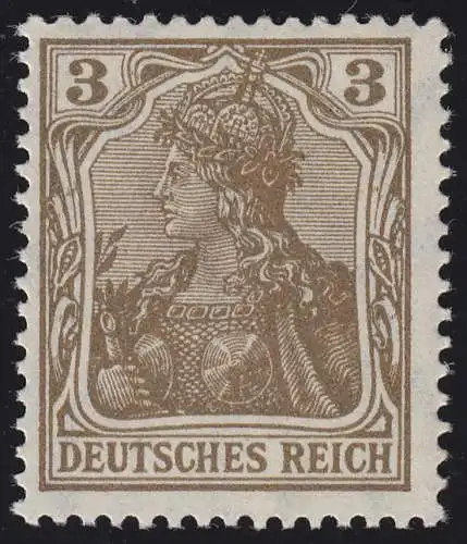 84 IIa Germania 3 Pf. Reich allemand impression de guerre, **