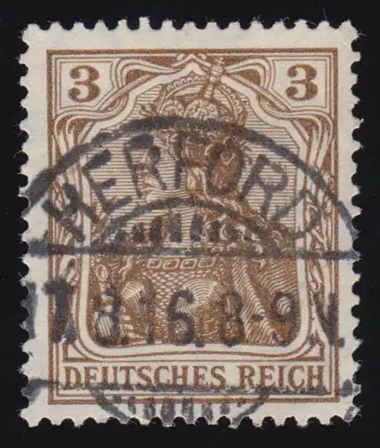 84 IIa Germania 3 Pf. Reich allemand Warschreibimst, O