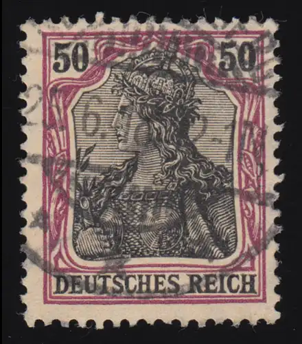 91 IIx Germania 50 Pf Deutsches Reichs Warschreibimpression, O