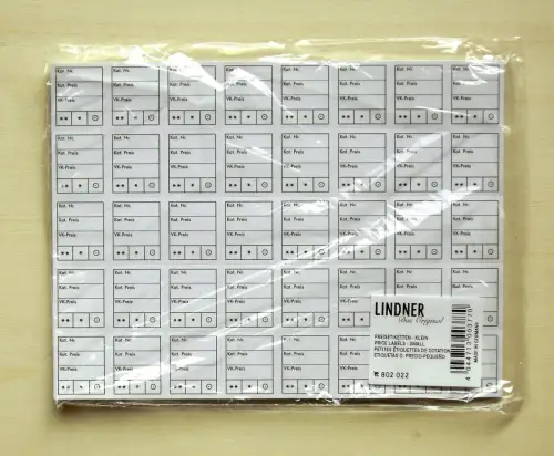 Étiquettes de prix - petit 25 x 30 mm, emballage de 1000 pièces en arcs, perforé