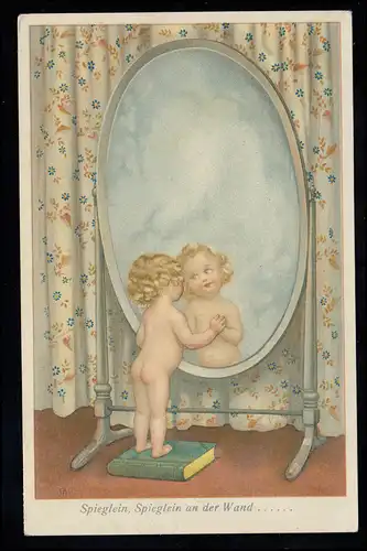 Kinder-AK Spieglein Spieglein an der Wand ..., WIEN 19.11.1024