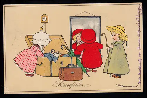 Enfants-AK Fritz Baumgarten: Figue de Voyage, NEUSALZA / SPREMBERG 31.12.1917
