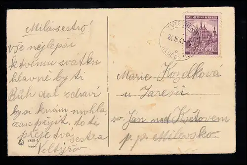 Kinder-AK Das Geburtstagsständchen mit Triangel Harmonika Mandoline, 24.3.1941