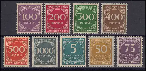 268-276 chiffres en cercle, 9 valeurs complètement post-frais **