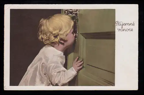 AK pour enfants Le regard à travers le trou à clé, GÖDING / HODONIN 21.12.1941