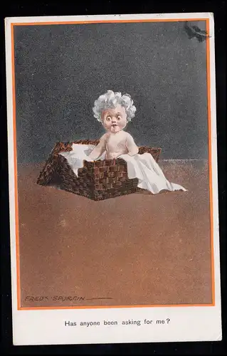 Enfants-AK Spurgin: Les bébés avec de grands yeux - Qui me demande ? ZÜRICH 1914