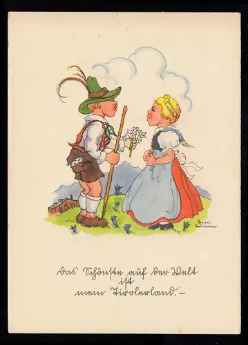AK Enfants en costume: Le plus beau au monde est mon pays tyrolienne inutilisé